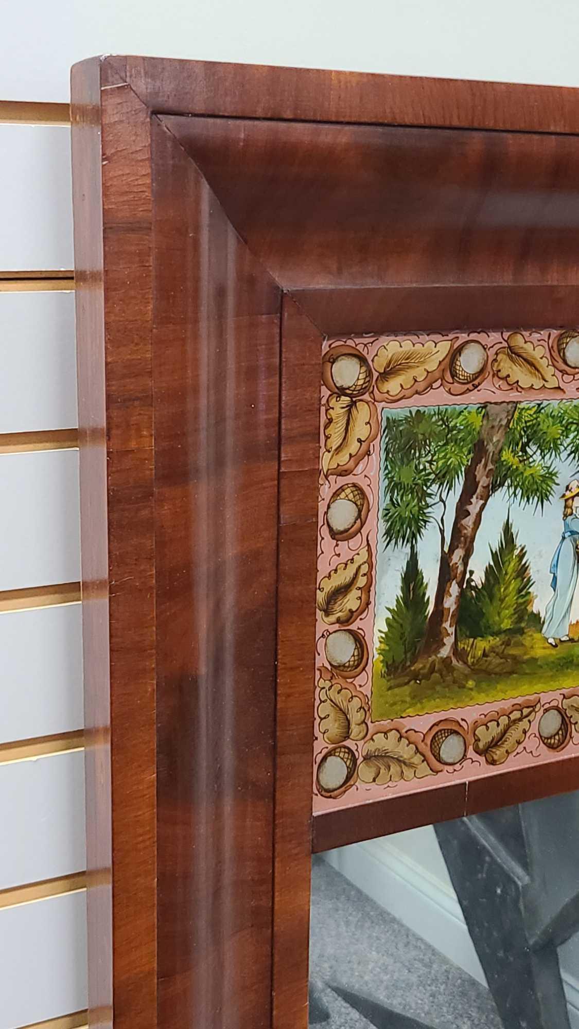 19th Century Mirror Reverse Painted Glass