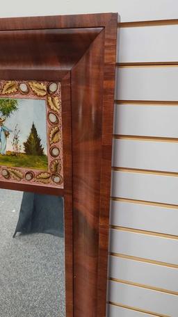 19th Century Mirror Reverse Painted Glass