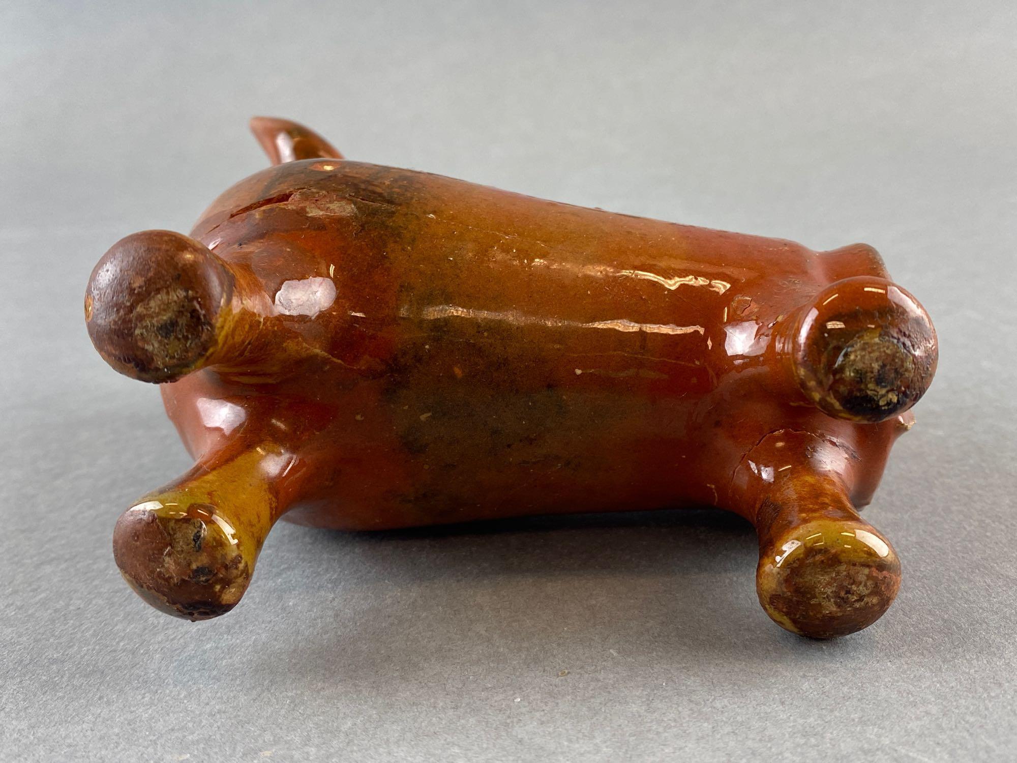 Terracotta Redware Bull Vessel with Loop