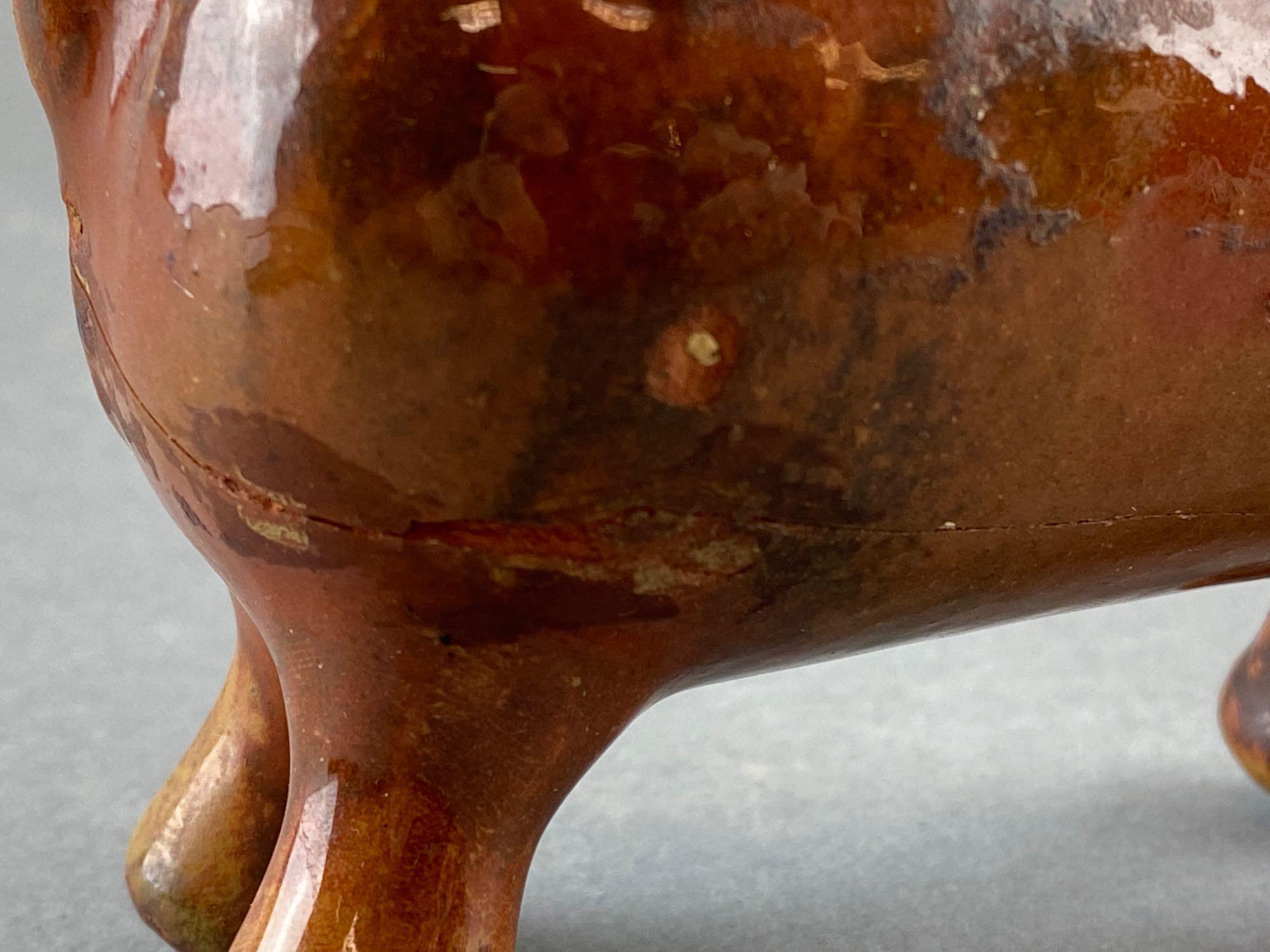 Terracotta Redware Bull Vessel with Loop
