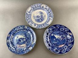 Group of 6 Blue and White Transferware Plates