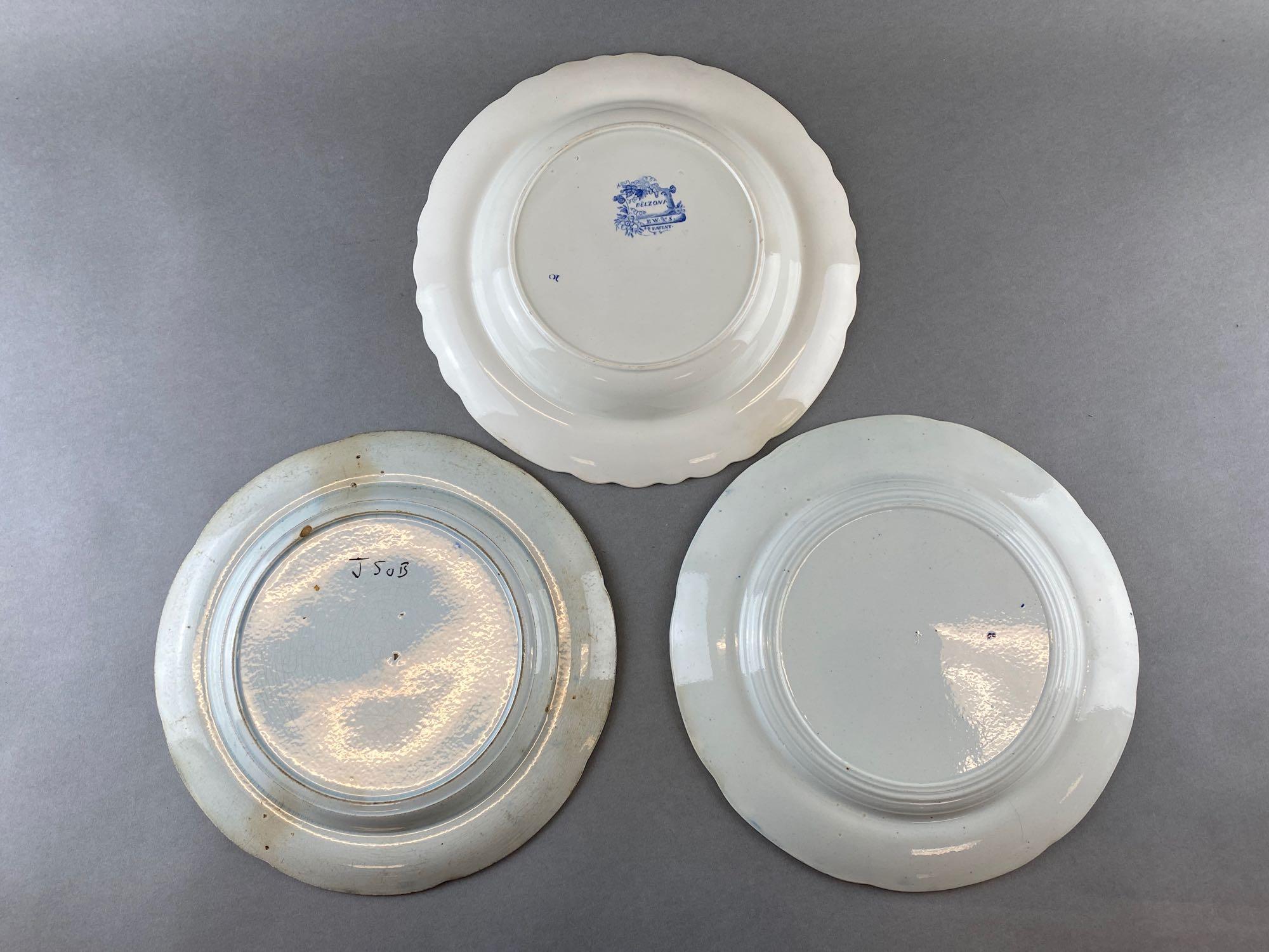 Group of 6 Blue and White Transferware Plates