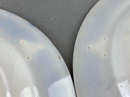 3 Piece Amish Snowflake Blue and White Flowered Plates