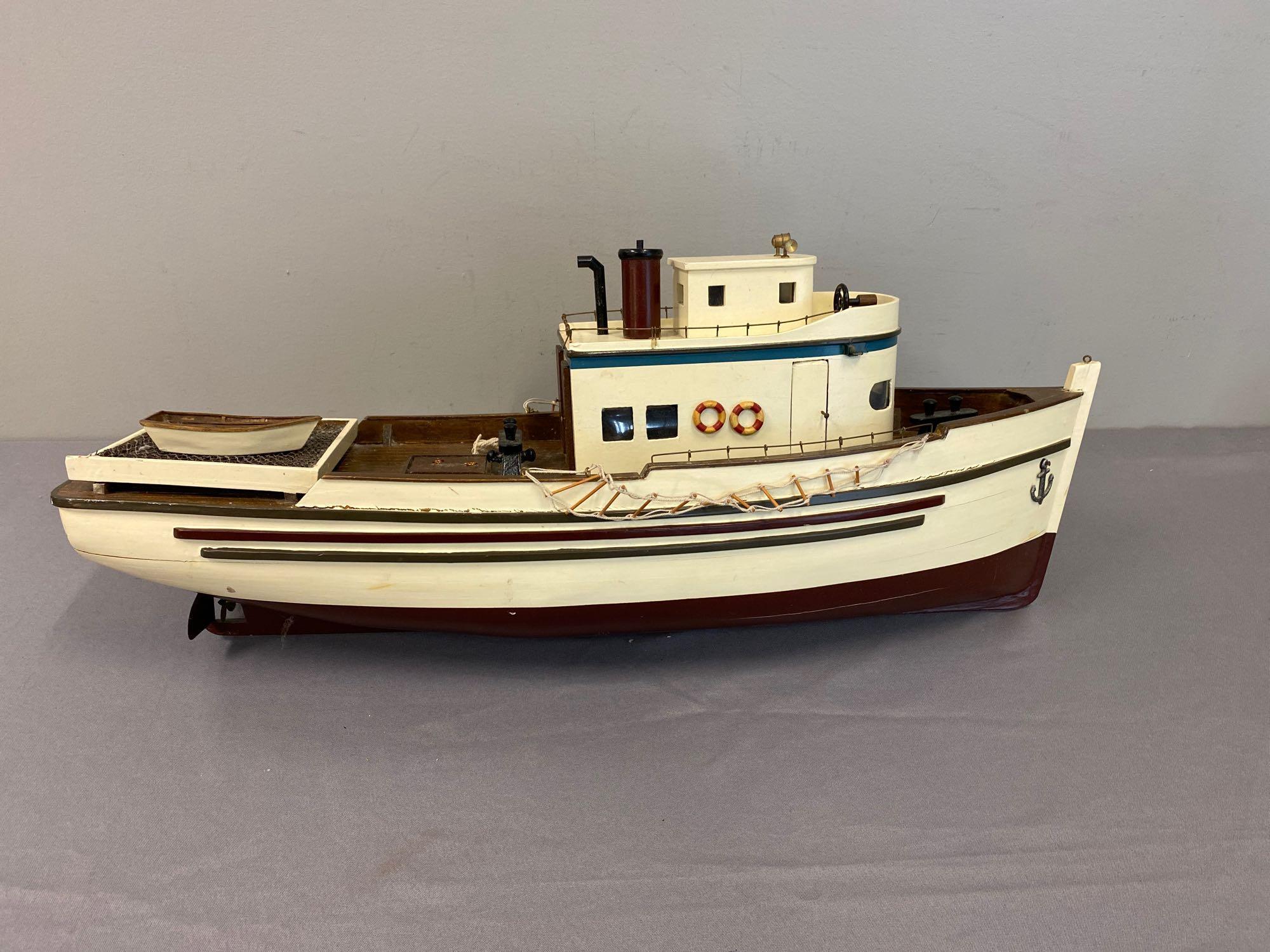20th Century Fold Art Model Tugboat Lynn E