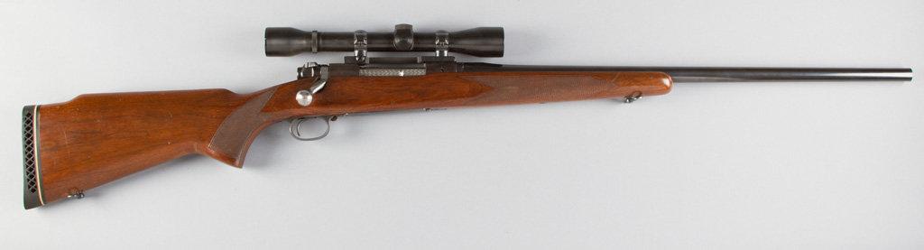Winchester, Model 70, Bolt Action Rifle, Ackley .375 H & H Caliber, SN 168821, custom 24" barrel, bl