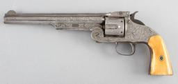 Antique, profusely period engraved, Smith & Wesson, No. 3, 1st Model, Single Action Revolver, common