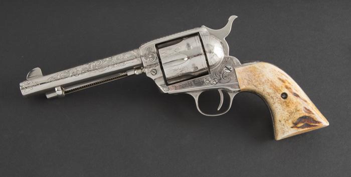 Factory style, hand engraved Colt SAA Revolver, SN 331822, First Generation, .45 caliber, 5 1/2" bar