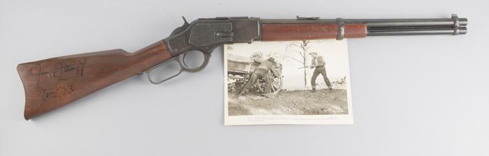Winchester 1873 Prop Gun used in the famous Jimmy Stewart movie "Winchester 73", autographed by acto