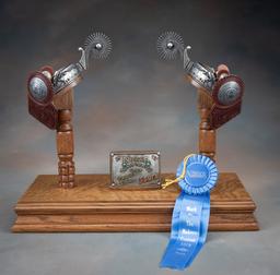 Outstanding Award Winning pair of full mounted, hand engraved Spurs by noted West Bountiful, Utah Bi