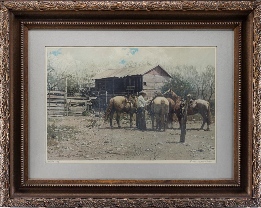 Framed Print, Artist Proof, by late CA Artist Melvin C. Warren (1920-1995), hand signed lower right 