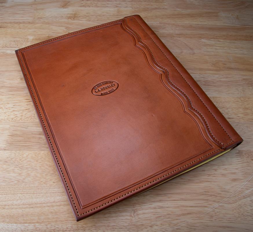 Beautiful, heavily tooled Leather Portfolio, in pristine condition, 12" x 9