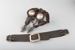 Vintage pair of August Buermann Spurs in the famous Ranger pattern, complete with heel chains and or