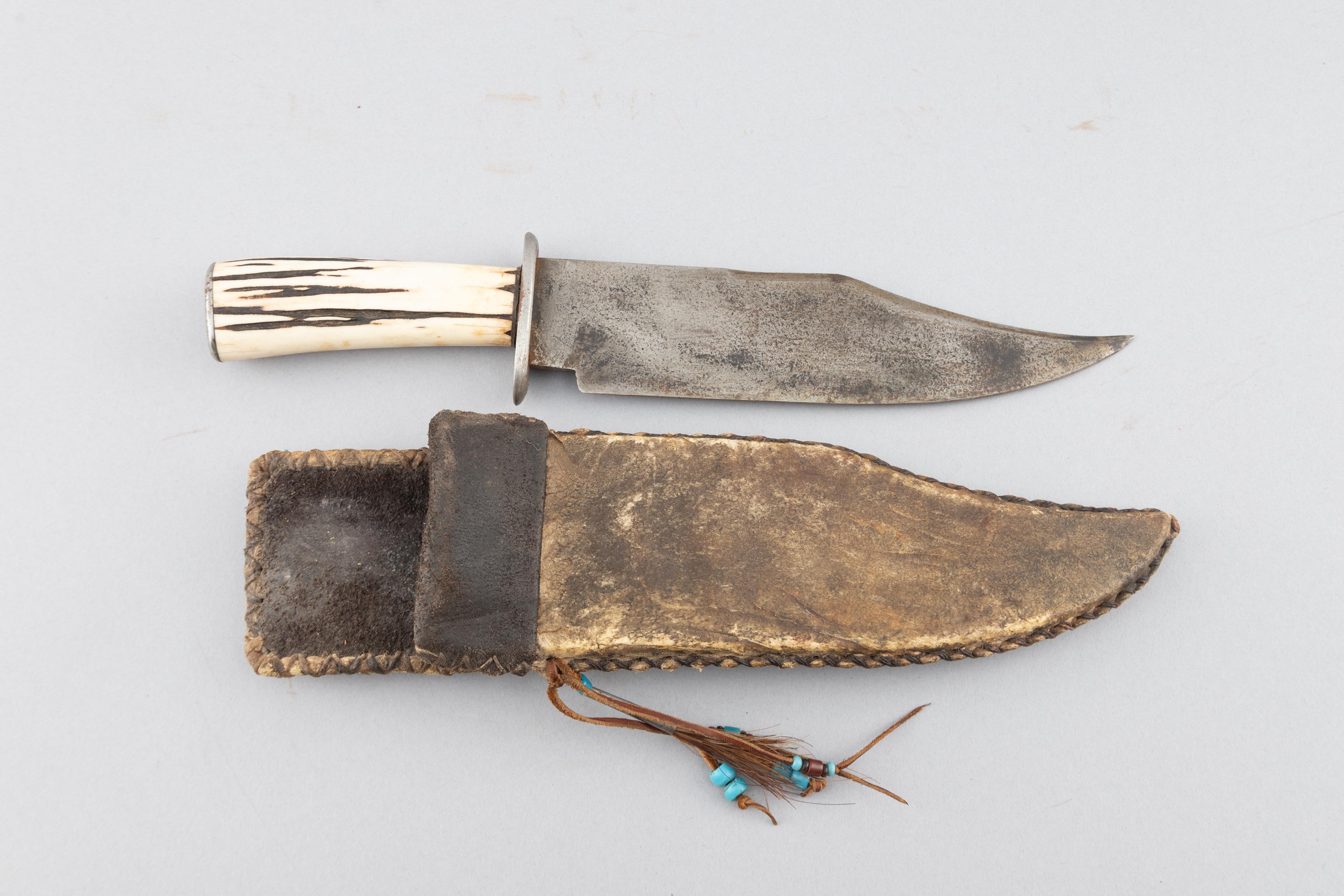 "William Edward Barns & Sons, Sheffield" marked Clip Point Bowie, 8 1/2" blade, 12 3/4" overall leng