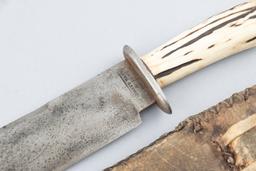 "William Edward Barns & Sons, Sheffield" marked Clip Point Bowie, 8 1/2" blade, 12 3/4" overall leng