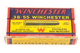 Vintage Complete Box of .38/55 caliber Cartridges in near pristine original box.