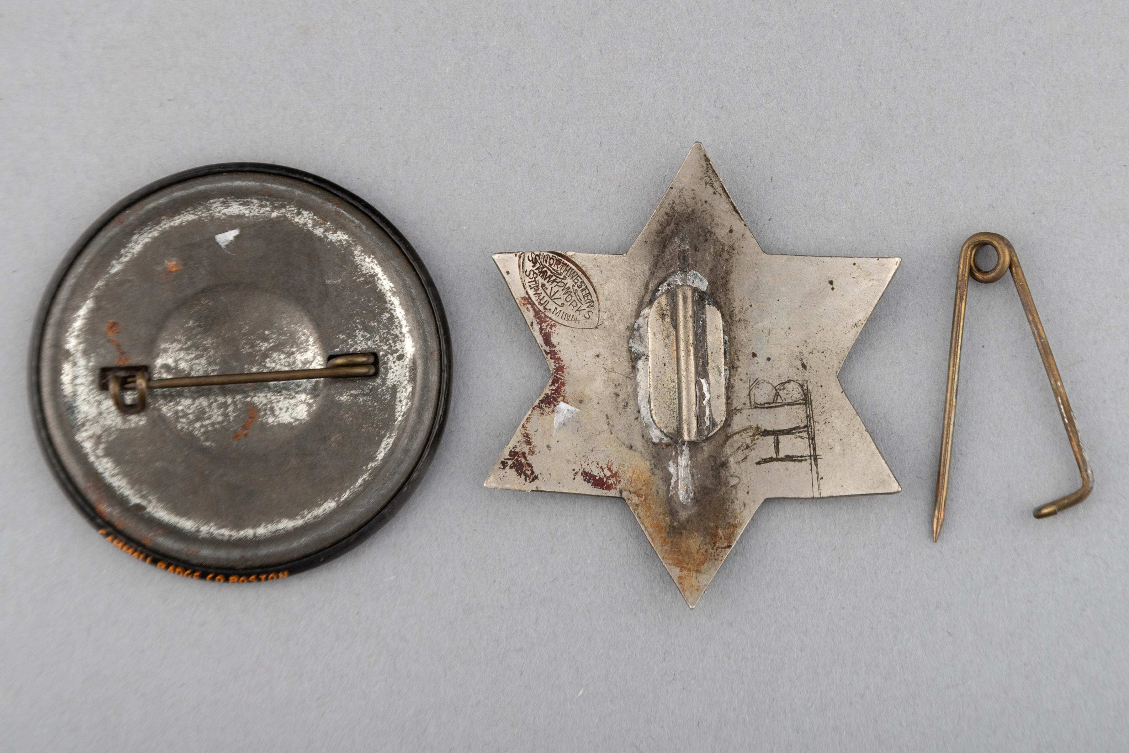 This lot consists of one Pin and one Badge: (1) World's Championship Rodeo Contestant/Boston Garden