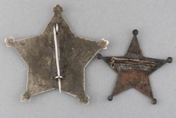 This lot consists of two Badges: (1) Deputy Marshal Laramie 5-point ball star Badge, 2 1/8" across p