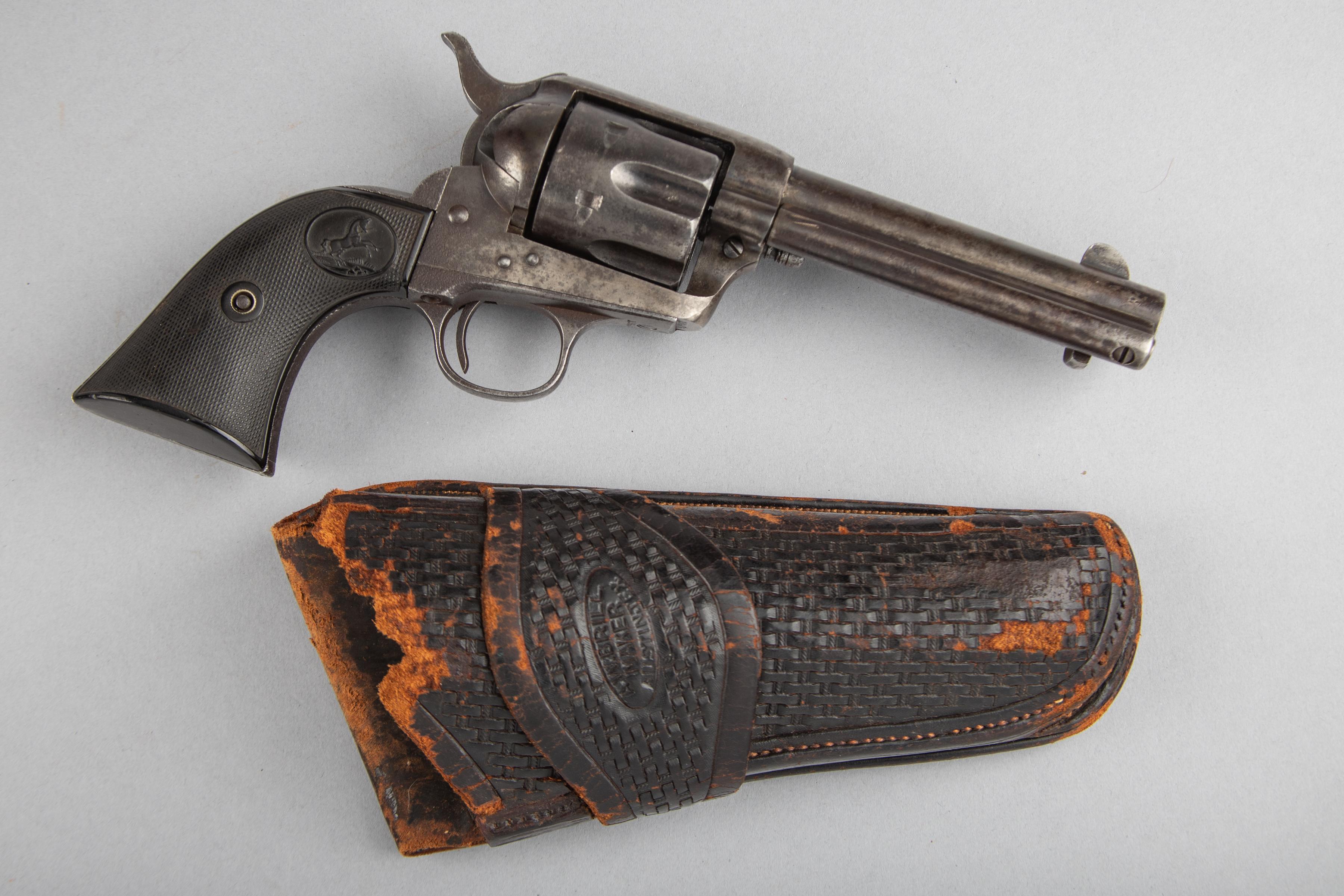Colt SAA Revolver, .45 COLT caliber, SN 183875, manufactured 1899, showing some remaining  finish, b