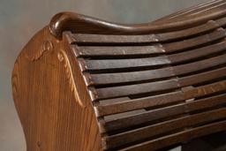 Fancy custom made oak Saddle Stand, 28" L x 16 1/2" W x 36" T. THE BUDDY KING COLLECTION.