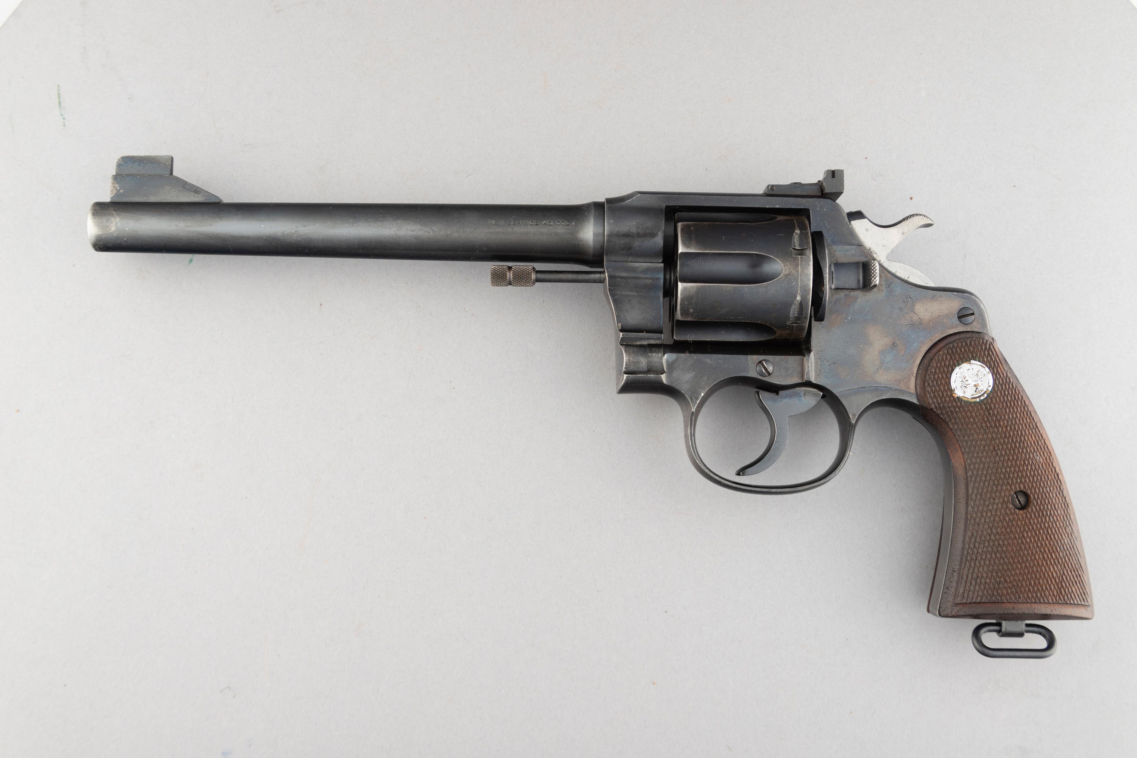 Colt New Service Model Revolver, .45 COLT caliber, SN 323339, manufactured in 1925, 7 1/2" barrel.