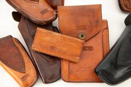 Collection of 11 pieces of vintage leather marked "S.D. Myres, El Paso, Tx." to include 8 Holsters 6