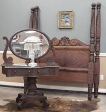 Historical antique two piece Bedroom Suit formerly owned by Cattle Baron, Winfield Scott of Ft. Wort