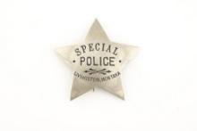 Vintage 5-point Star Badge marked â€œSPECIAL/ POLICE/ LIVINGSTON, MONTANAâ€� has very nice patina, a