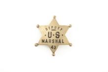 This vintage 6-point Ball Star Badge marked â€œDEPUTY U.S. MARSHAL 43â€� has a small amount of surfa