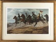 Texas Artist Joe Grandee (1929-2021), Framed Print, hand signed at lower right and dated 1974, title