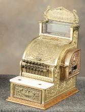 Very desirable antique Model 213, Brass National Cash Register, circa 1920s, complete with ornate in