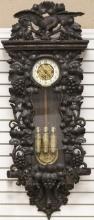 Magnificent antique Black Forest, three weight Blind Mans Wall Clock with fully carved Eagle crest,