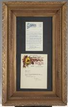 This lot consists of framed Wild West Artifacts: (1) Two framed Wild West Artifacts to include: One
