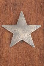 Hand engraved vintage 5- point Star Badge marked â€œGOMR RICHARDS CAPTAIN POLICEâ€�, measures 2 Â¼â€