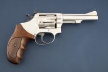 Smith & Wesson, Model 34-1, DA Revolver, .22 LR caliber, SN M198447, factory nickel, 4" barrel, near