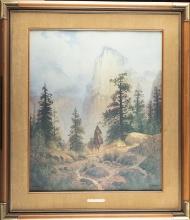 G. Harvey framed Print titled "Man Among Nature", hand signed at lower right and #155/2250. Gallery