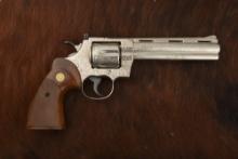 Colt Python, factory engraved, Double Action Revolver, .357 MAG caliber, SN 09828E, nickel finish, 6