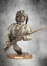 Fabulous Bronze Sculpture by noted Texas Artist Juan Dell titled "The Trapper", marked "AP" (Artist