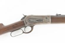 "Antique Winchester 1886 Rifle, SN 117747 in .33 WCF caliber. This lightweight rifle has a 24â€� rou