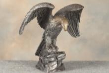 Beautiful Bronze Eagle with spread wings, great detail and fine rich patina. Eagle measures 24" T x