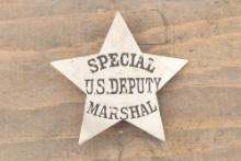 Nice old 5-point Star Badge marked â€œSPECIAL U.S. DEPUTY MARSHALâ€� with black enamel loss in lette