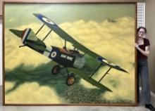 MASSIVE oil on canvas by Aymani Dunn, painted in 2008, measures 86" T x 110" W with 4 1/2" shadow bo