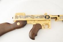 Auto Ordnance Thompson "Tommy" Gun, Semi-Auto, .45 ACP caliber, SN KM7197, blue finish with gold tri