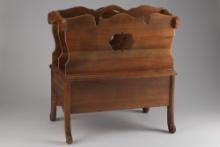 Ornate walnut carved Magazine Stand with full width drawer, excellent original finish and condition,