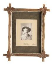 Framed Cabinet Photograph of William F. Cody (Buffalo Bill), marked at lower right "Stacy/ 5th Ave.