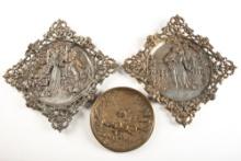 Collection of three Victorian Era Flue Covers, to include: A matching pair of ornate cast iron cover
