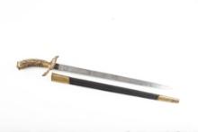 Large Imperial Hunting Cutlass (â€œHirschfangerâ€�). Made by W.K.C., Solingen, decorative etched bla