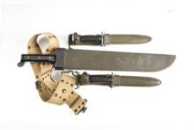 A group of Military Items to include: (1) "U.S." marked Machete, manufactured by Ontario Knife Co.,