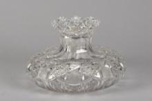 Brilliant Period Cut Glass Mushroom Vase with zipper line cuts and brilliant workmanship, measures 7
