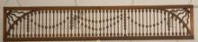 Antique oak stick and ball Fret Work, circa 1890s, measures 66" L x 12" T, in original finish. The L