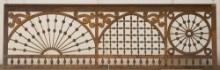 Antique oak stick and ball Fret Work, circa 1890s, measures 58 1/2" L x 18" T in original finish. Th